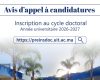 Inscription des doctorants 2026-2027
