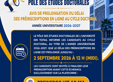 Avis de prolongation des préinscriptions doctorales