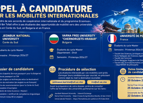 Appel à candidature pour mobilités internationales